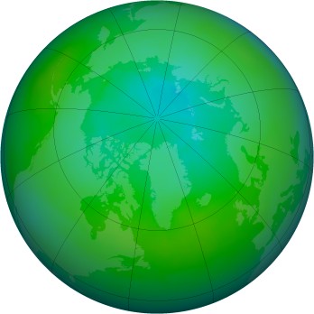 Arctic ozone map for 1988-08